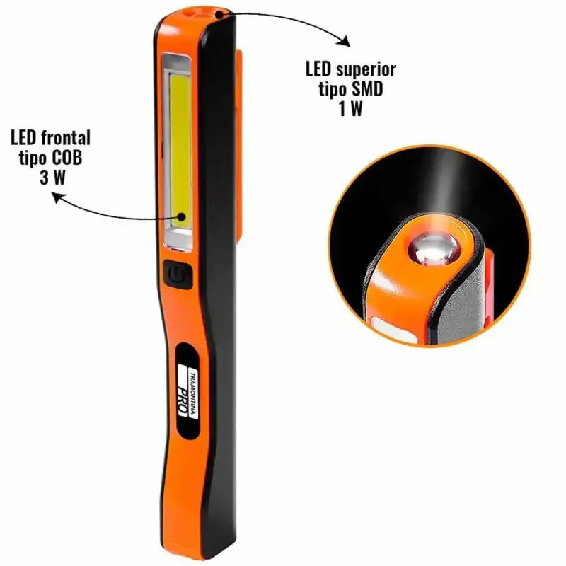 Lanterna led recarregável tipo caneta com gancho magnético 44550303 Tramontina — fotografia de referência