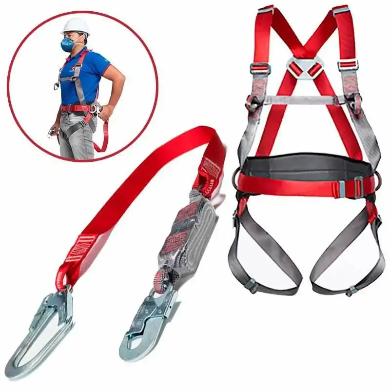 Cinto de segurança paraquedista 4 pontos CP 1201 com talabarte em fita absorvedora CP 2201 camper
