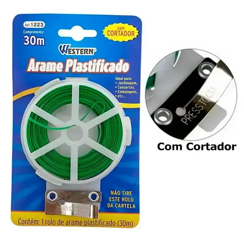 Kit 3 arames plastificados 30 metros com cortador 1223 Western — fotografia 2