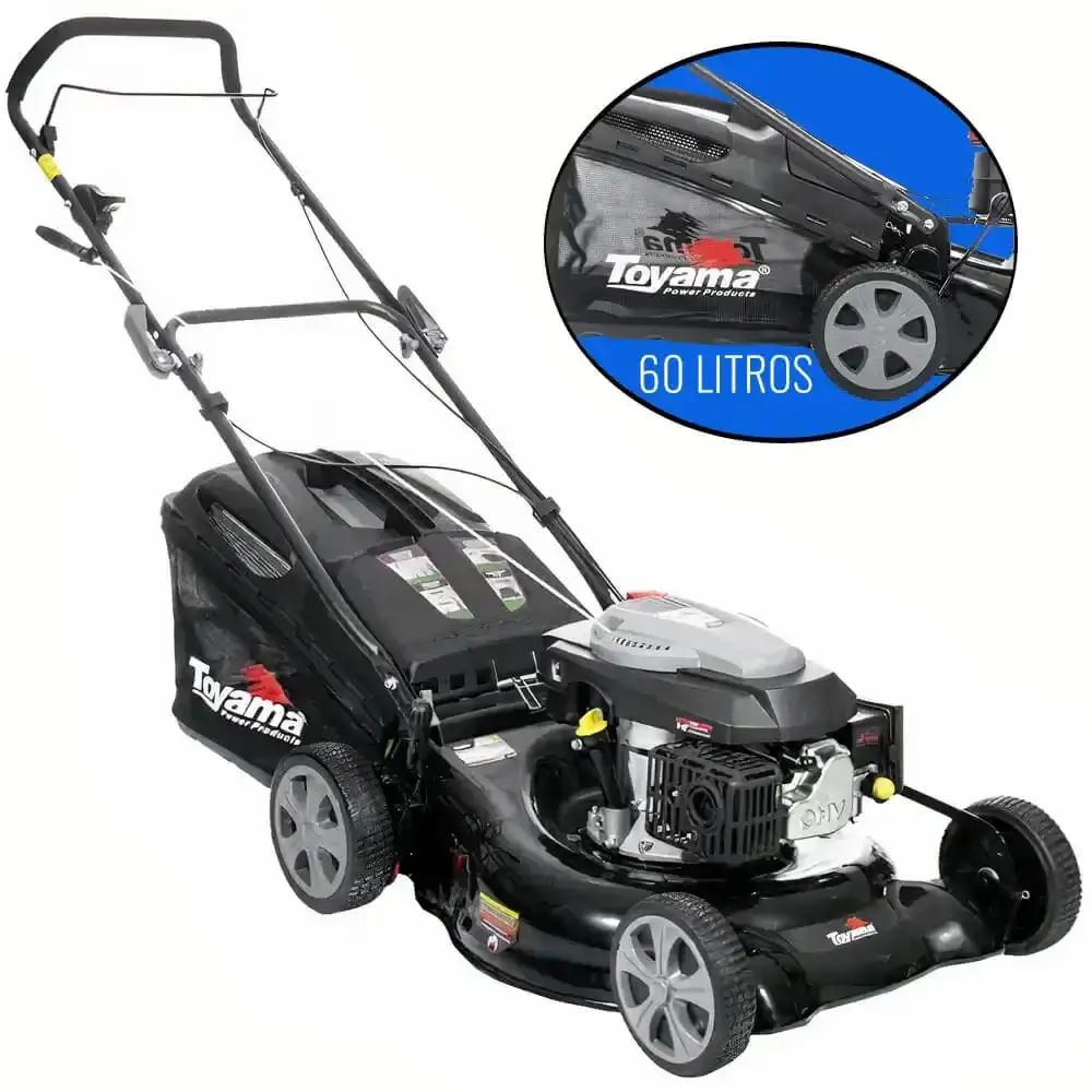 Cortador de grama à gasolina 5 HP 4T 3 em 1 com recolhedor TLM510RM-50L Toyama — fotografia 2