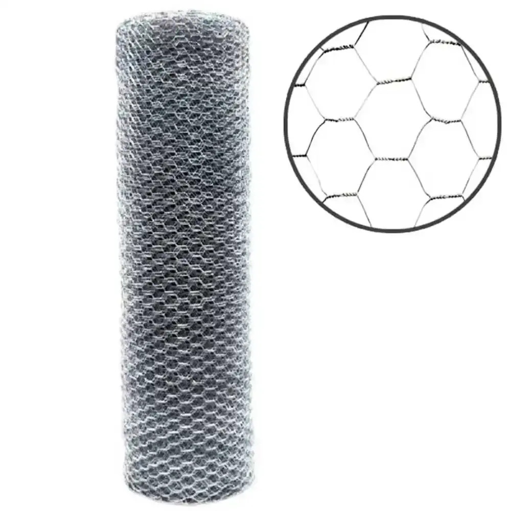 Tela Hexagonal para Viveiro Fio 26 Galvanizada 1 x 50 Metros - Rolo Fechado — fotografia de referência