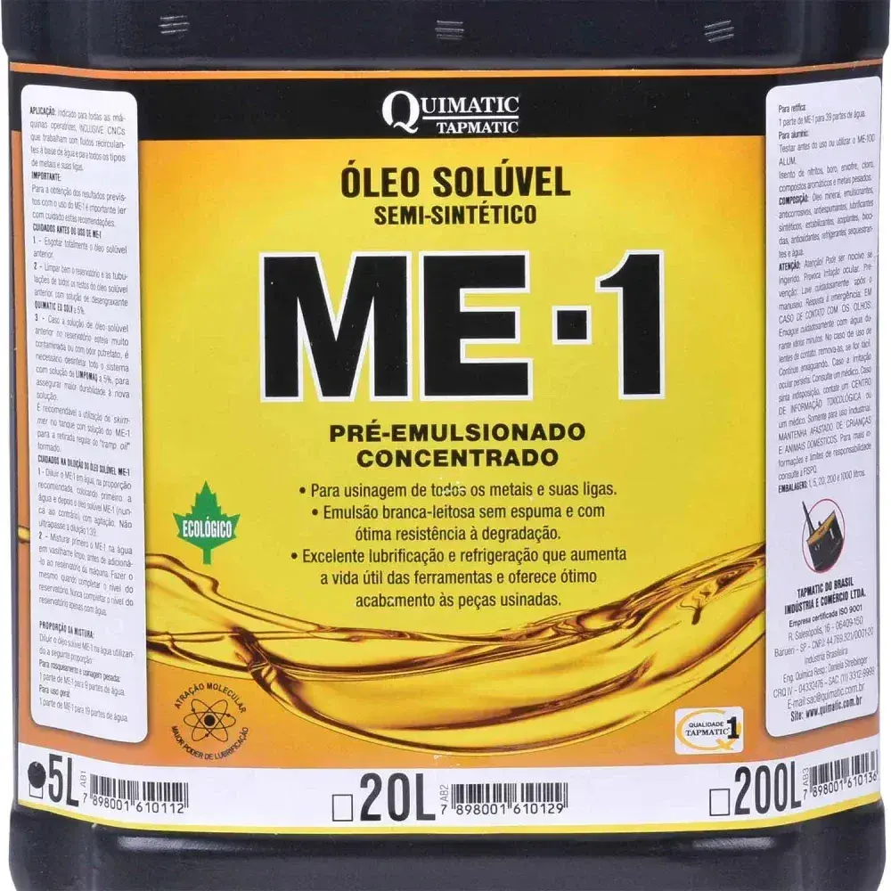 Me 1 óleo solúvel semissintético ecológico 5L quimatic tapmatic — fotografia 8
