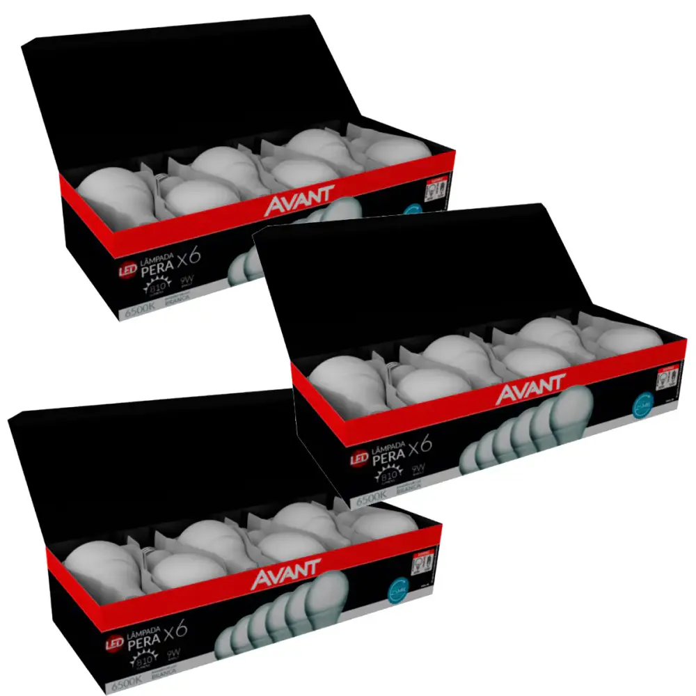 Kit 18 lâmpadas led 9W 6500K casa comércio Avant — fotografia 3