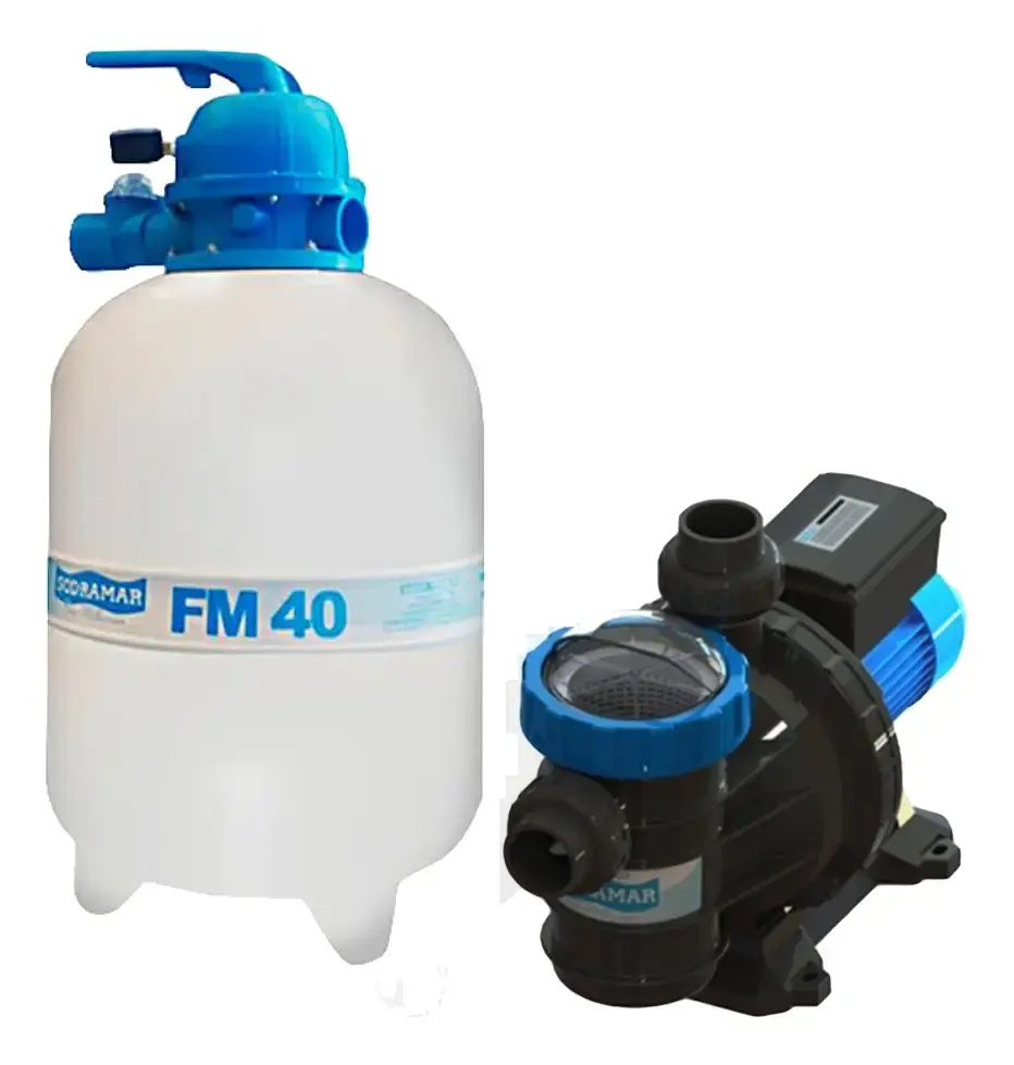 Conjunto filtrante p/ piscinas fm 40 + bomba 1/2 cv sodramar Filter