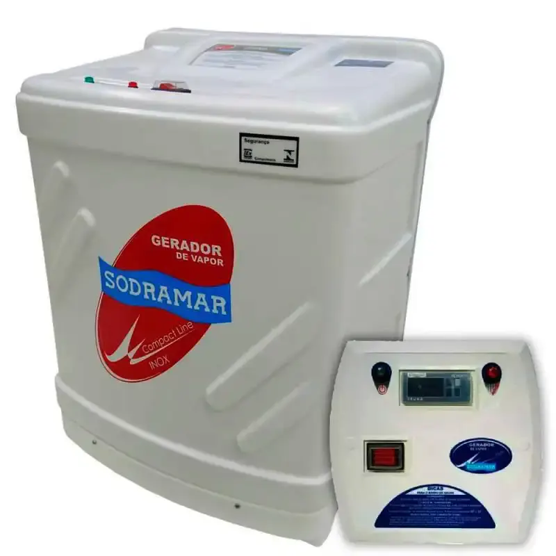 Gerador de Vapor Inox para Sauna 15.0Kw 220V Trifásico c/ Quadro Digital SODRAMAR — fotografia de referência