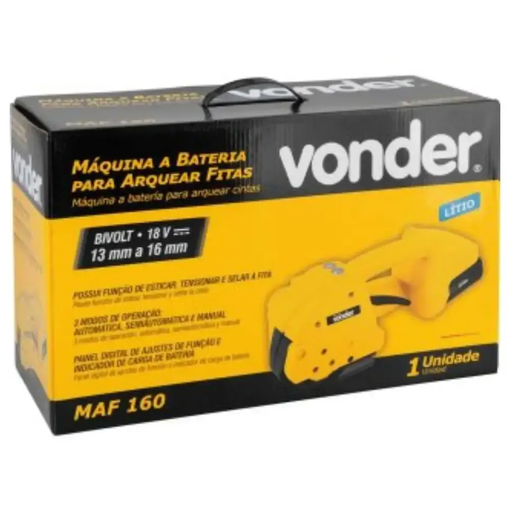 Máquina a Bateria para Arquear Fitas 18V 13 mm a 16 mm MAF 160 VONDER — fotografia 10