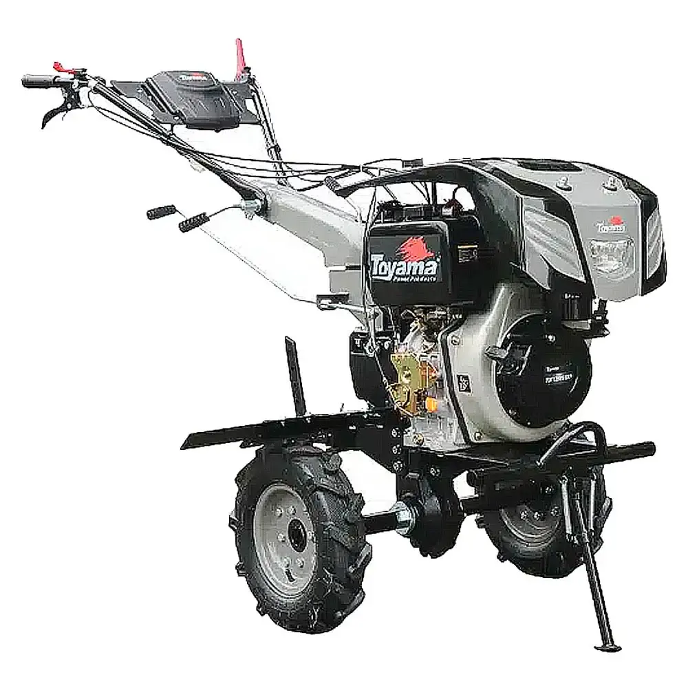 Motocultivador diesel 11 HP 4T 418 CC rodas e enxadas TDT135RE8-XP 704-012 Toyama — fotografia 3