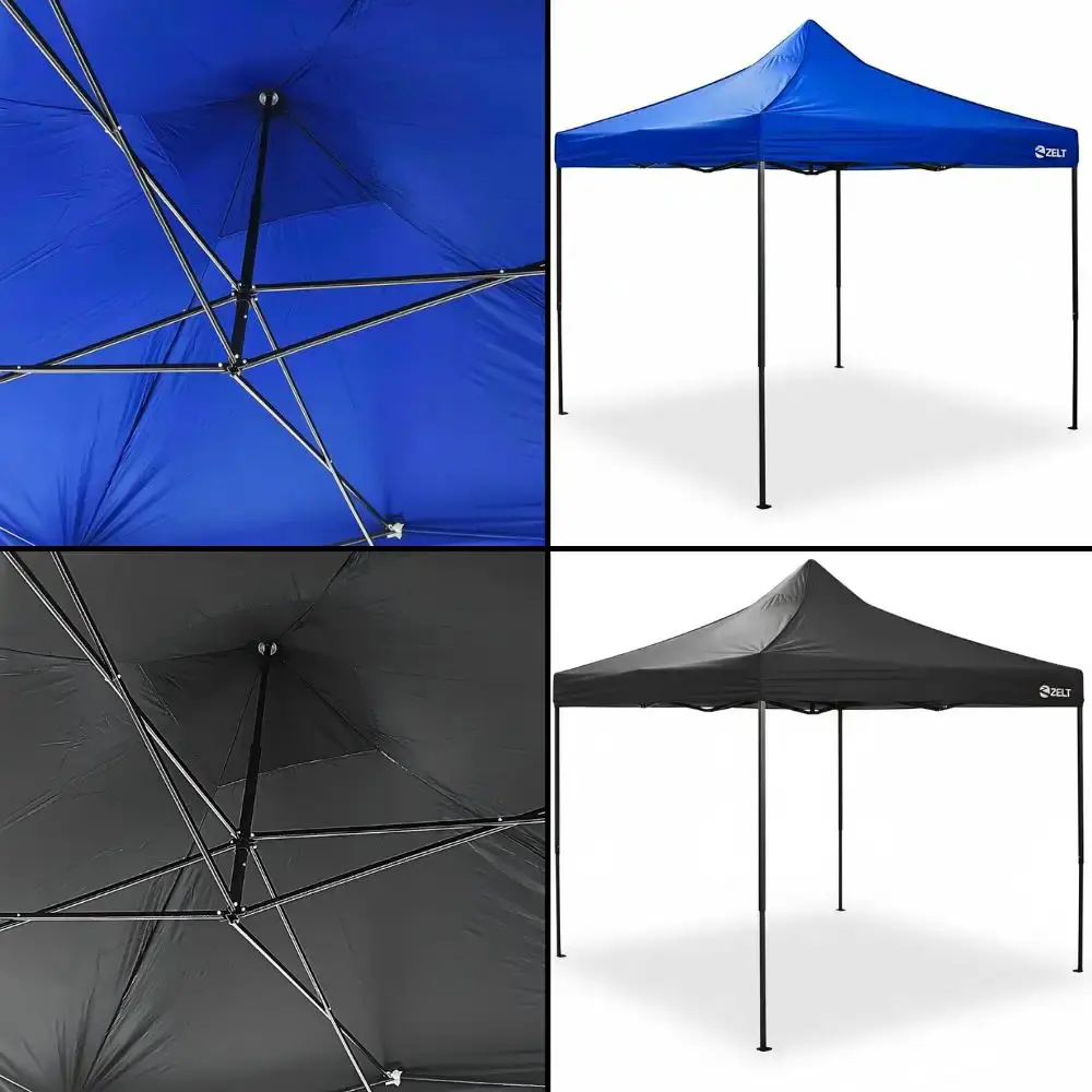 Tenda Gazebo Pagoda 3 x 3 Metros Dobrável Articulada e Sanfonada ZELT Azul — fotografia 2