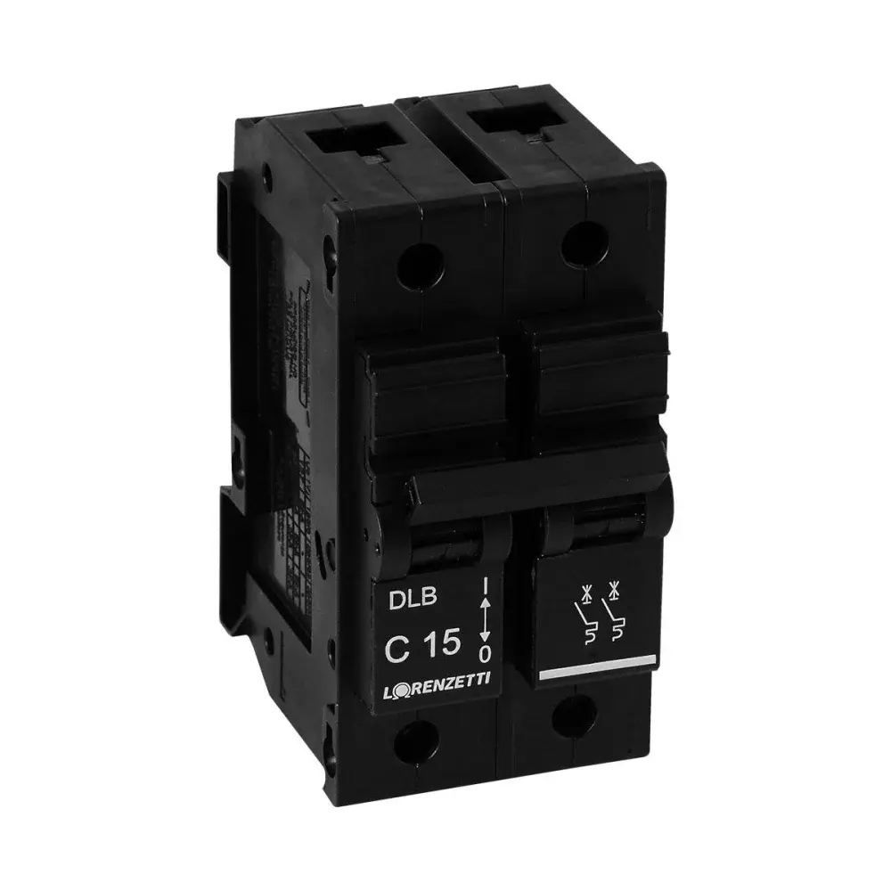 Disjuntor 15A bipolar nema preto da Lorenzetti