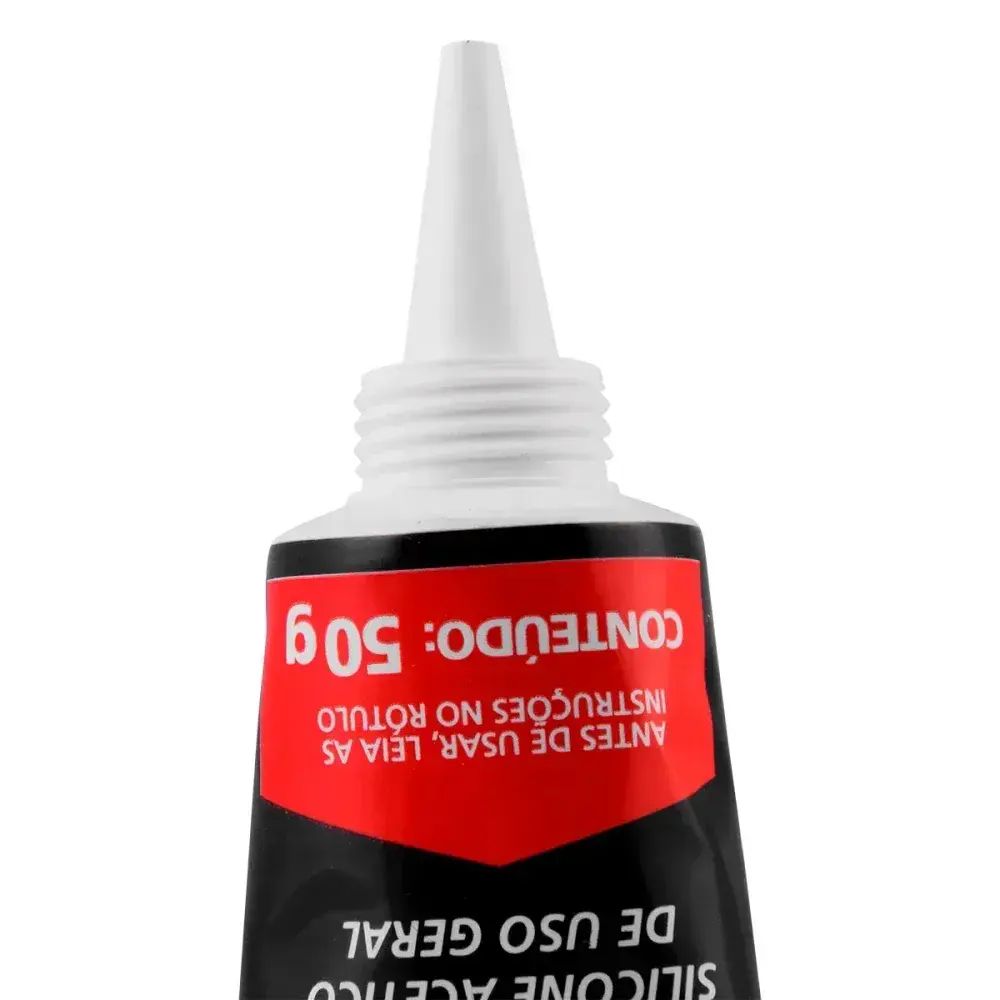 Adesivo de silicone acético incolor para uso geral 50G Worker — fotografia 9
