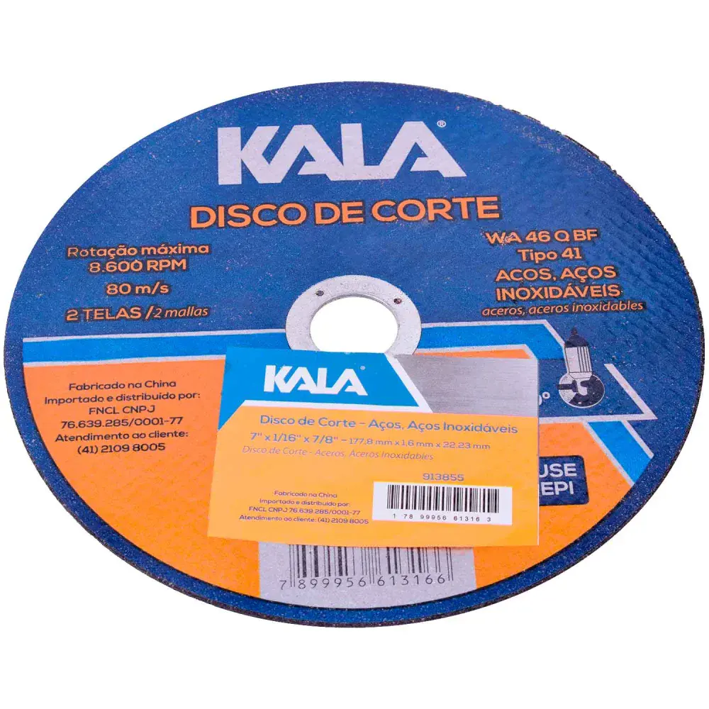 Disco de corte fino 2 telas 7/16 x 7/8 Kala — fotografia 2