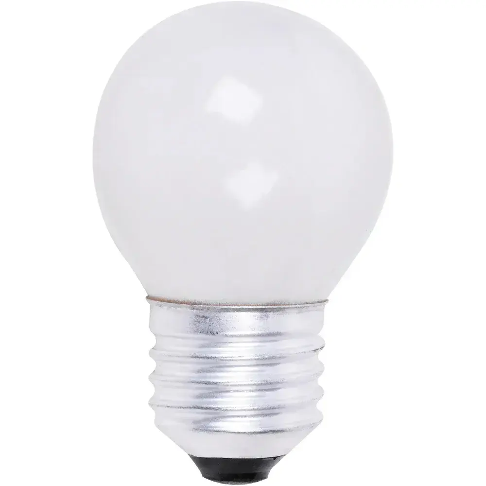 Lâmpada bolinha 15W E27 leitosa incandescente Liege 127V — fotografia 5