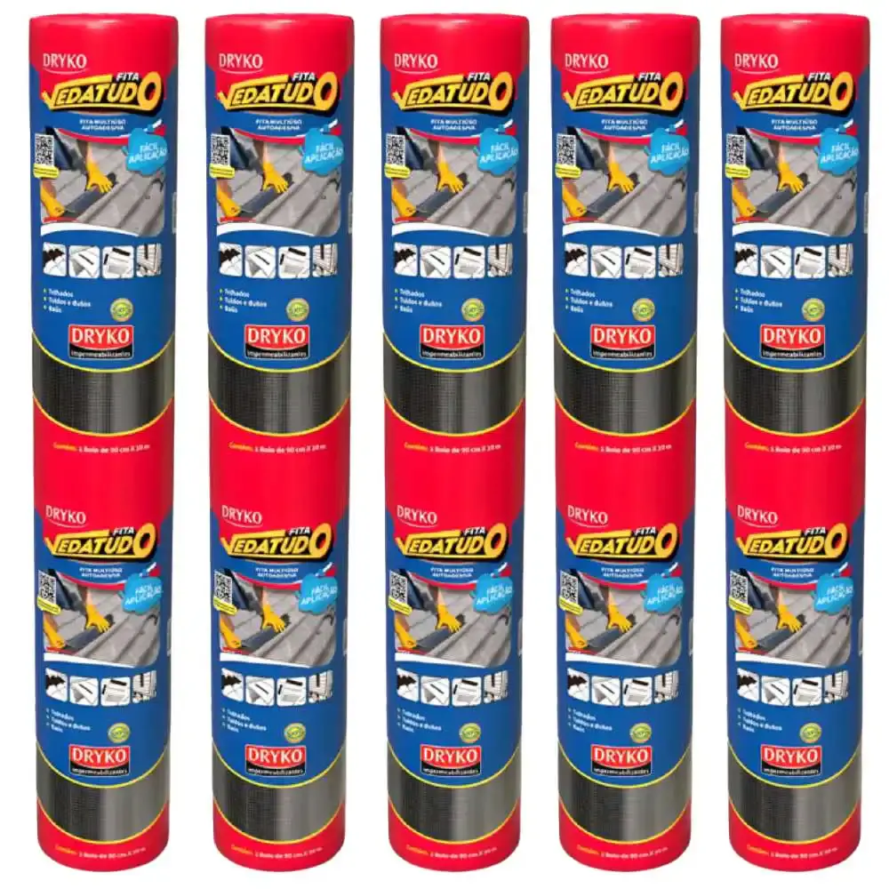 Fita autoadesiva asfáltica 90CM x 10M 5 unidades Dryko