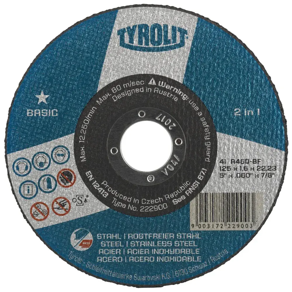Disco de corte e desbaste 230X1,9X22,23MM Tyrolit