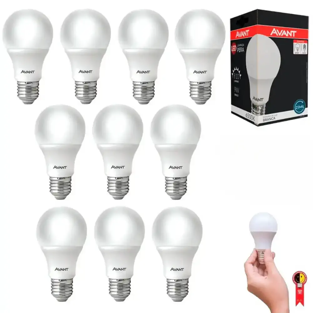 Kit 10 lâmpadas LED 15W 6500K bivolt E27 Avant