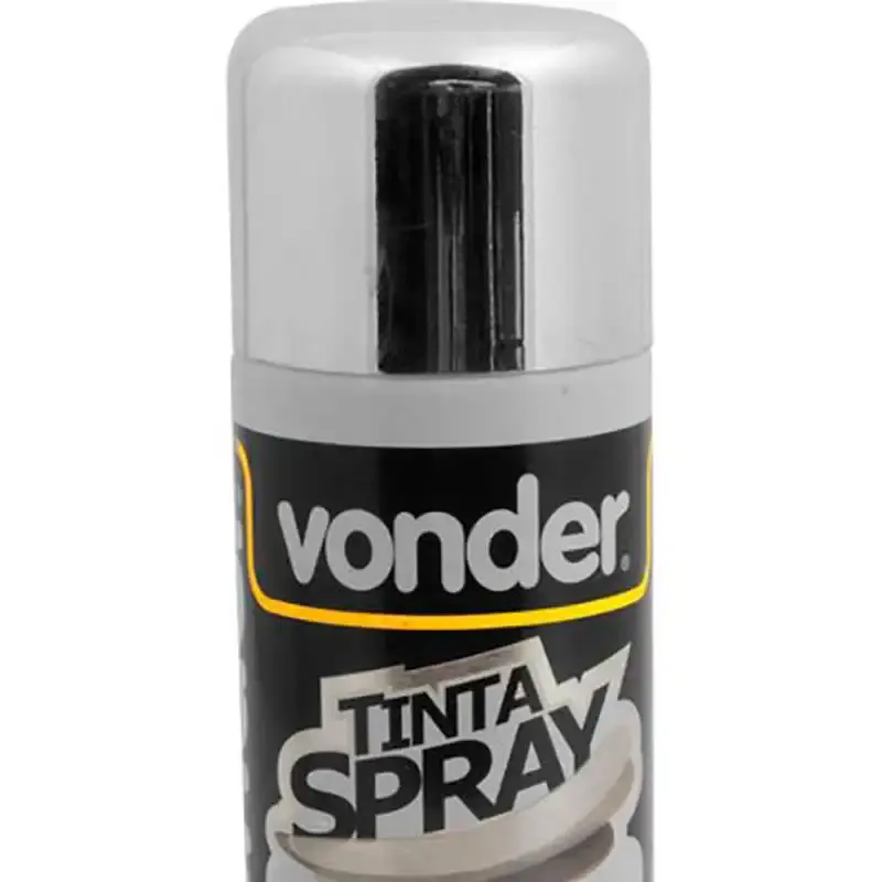 Tinta em spray 110 GR 200 ML metálico cromado Vonder — fotografia 2