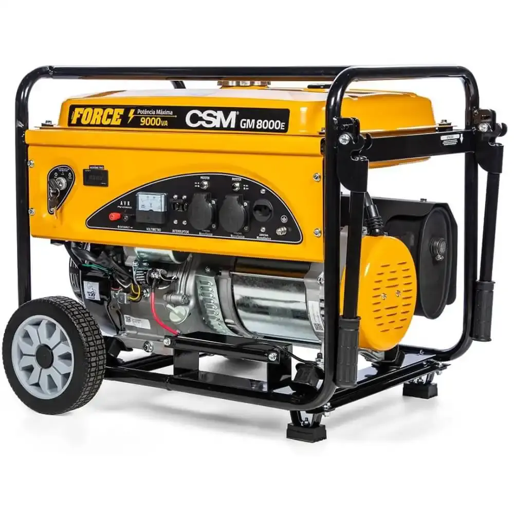 Gerador de energia à gasolina 9KVA 4T bivolt partida elétrica GM 8000E com rodas CSM — fotografia 3