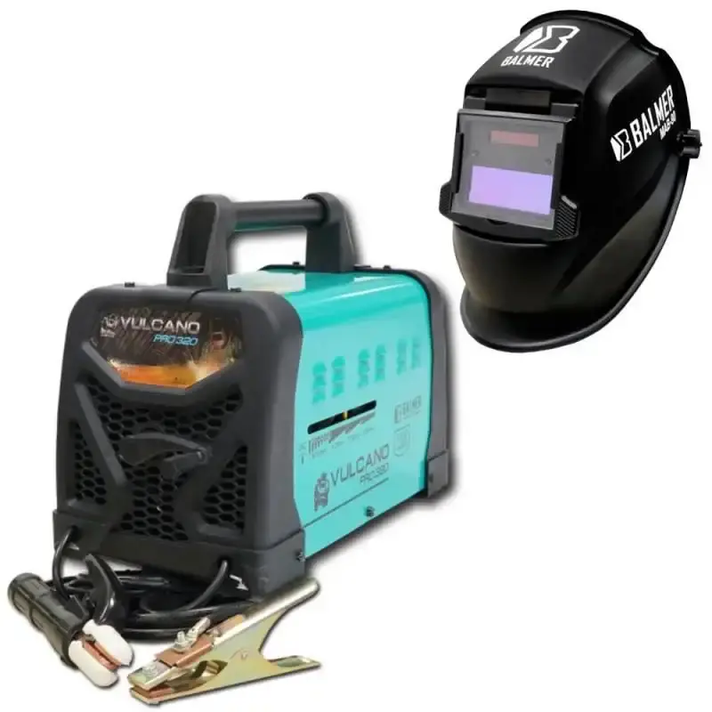 Solda transformador vulcano PRO 320 250A 9.7 KVA 110/220V + máscara automática MAB-90 Balmer — fotografia de referência