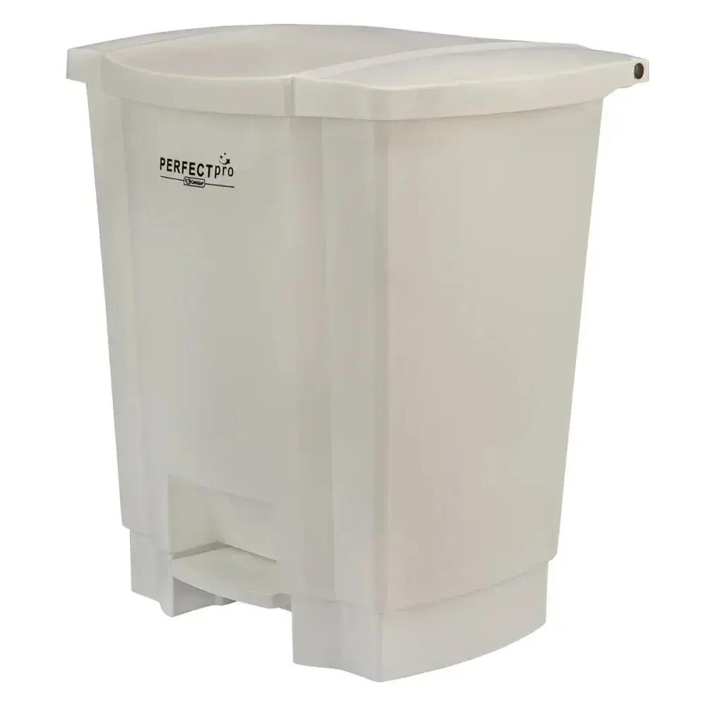 Lixeira resistente e balanceada branca 35L Perfect — fotografia 11