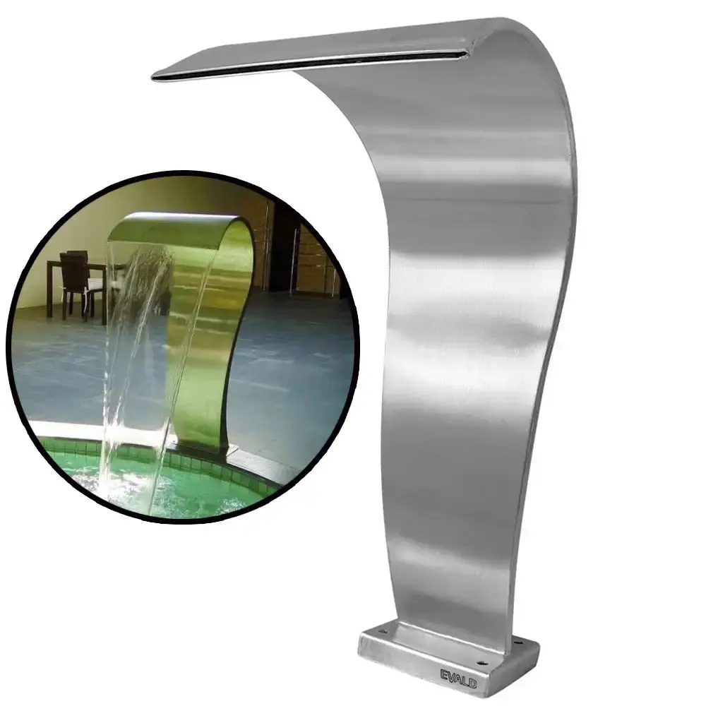 Cascata Piscina 70 x 38 CM em Aço Inox Legítimo Naja Média EVALD