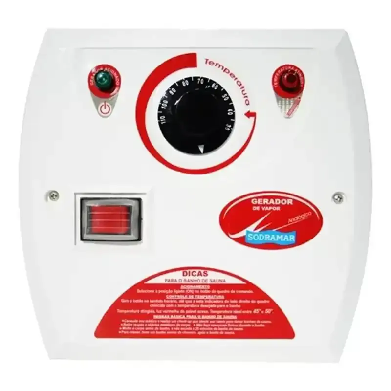 Gerador de Vapor p/ Sauna 12KW 220V Trifásico c/Quadro Analógico Kit Instalação e Luminária SODRAMAR — fotografia 3