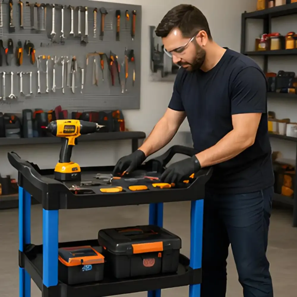 Carrinho para detalhamento automotivo com 3 prateleiras capacidade 200KG 10736 Bremen — fotografia 5