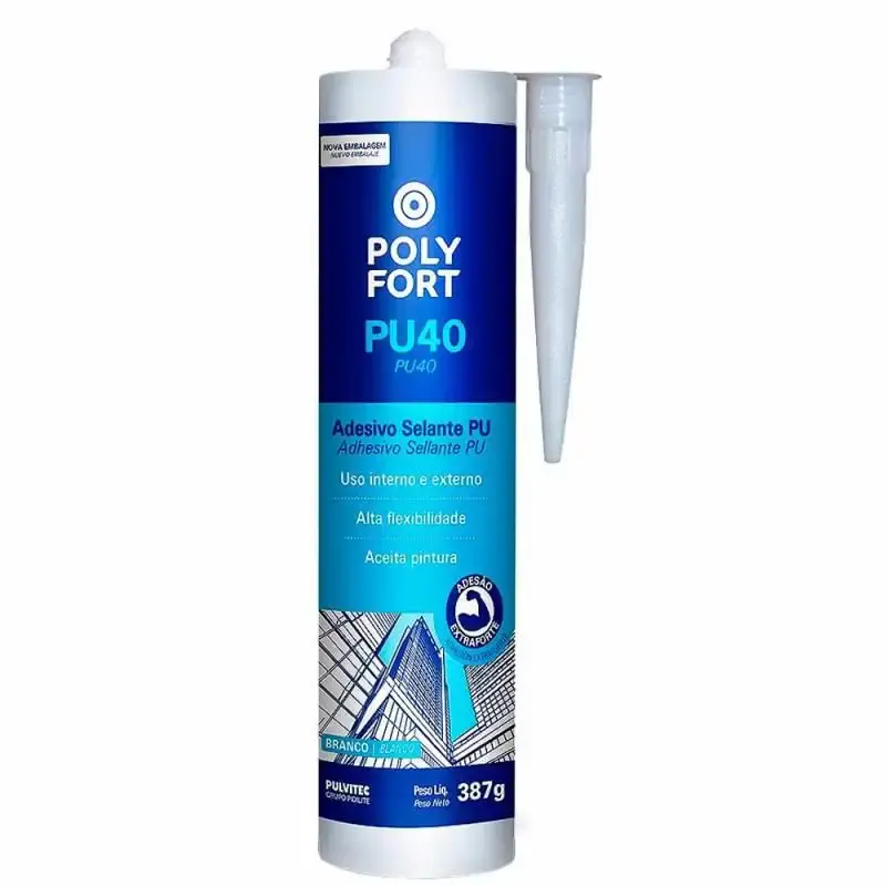 Selante polyfort PU 40 tubo 387G branco PU013 Pulvitec