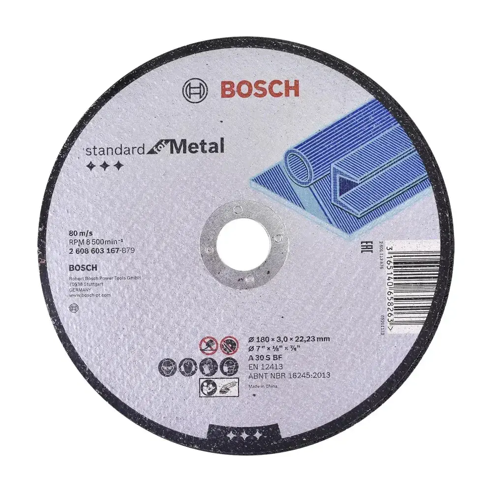 Disco abrasivo para corte em metal 180 x 3MM grão 30 Bosch — fotografia 6