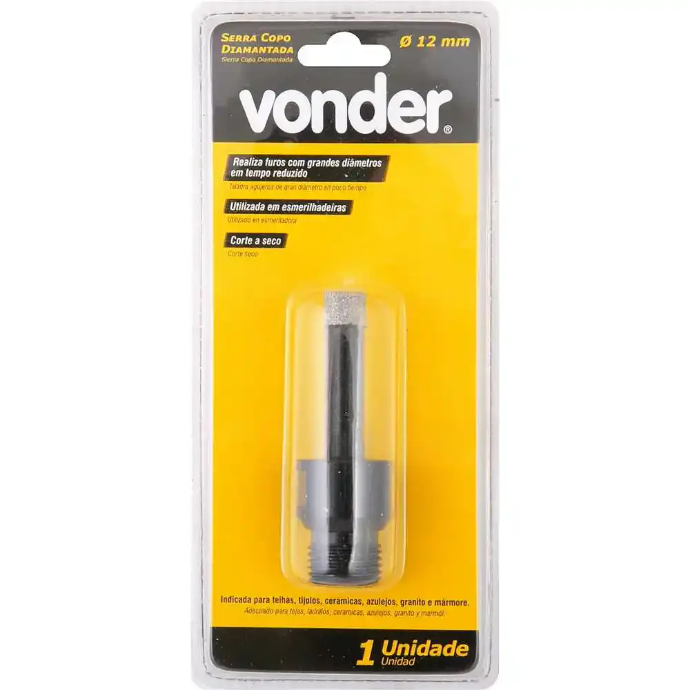 Serra copo diamantada 12MM para esmerilhadeira vonder Vonder Cross — fotografia 3