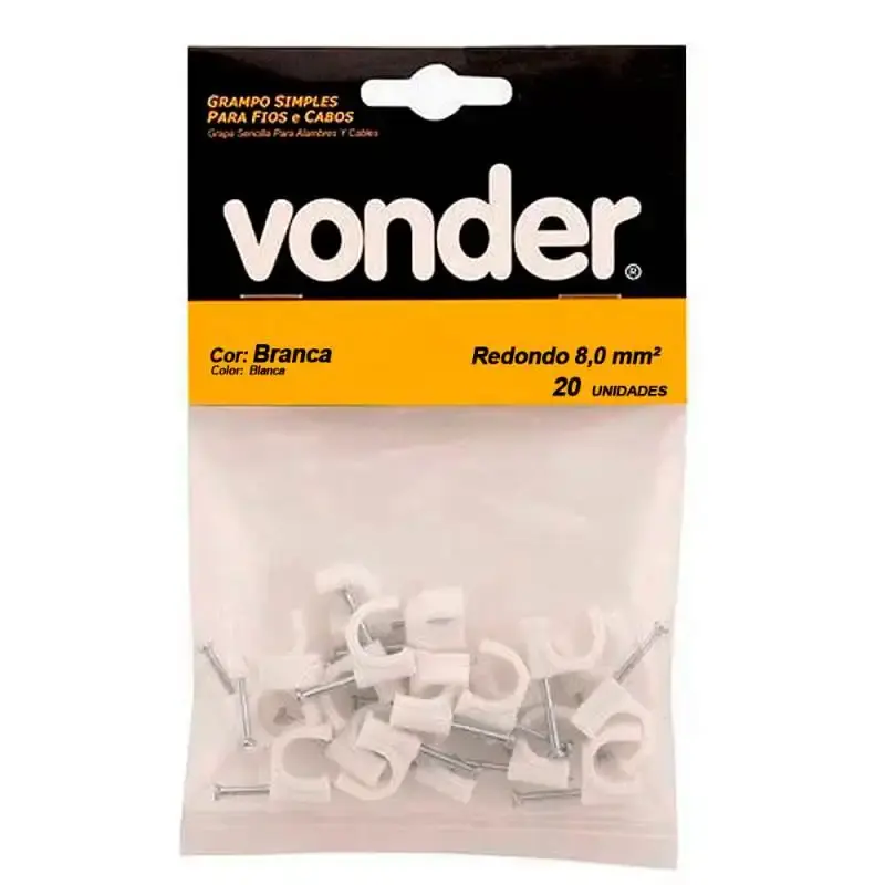 Kit grampos para fios 8.0MM redondo com 200 unidades 2898120006 Vonder — fotografia 3