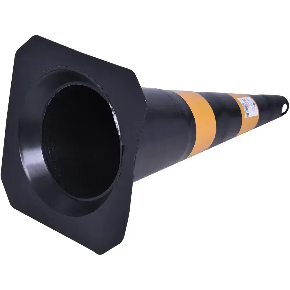 Cone para sinalização em pvc amarelo e preto 75CM Worker — fotografia 8