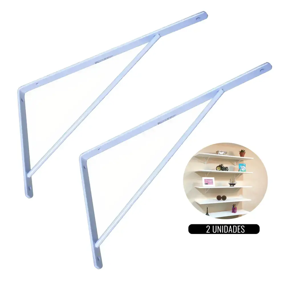 Kit 2 cantoneiras reforçadas soldadas brancas 15 CM — fotografia de referência