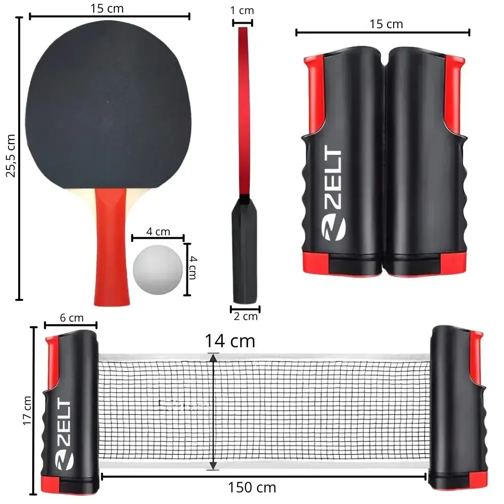 Mesa Dobrável em Alumínio Vira Maleta Camping 120cm x 60cm com Kit Ping Pong ZELT — fotografia 4