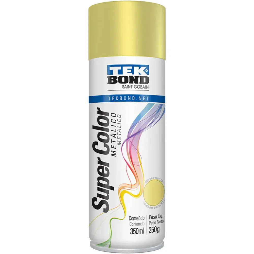 Tinta spray metalico Tekbond dourado 350ML — fotografia de referência