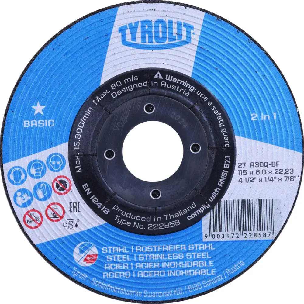 Disco desb ac 115X6, Tyrolit 4X22 basic