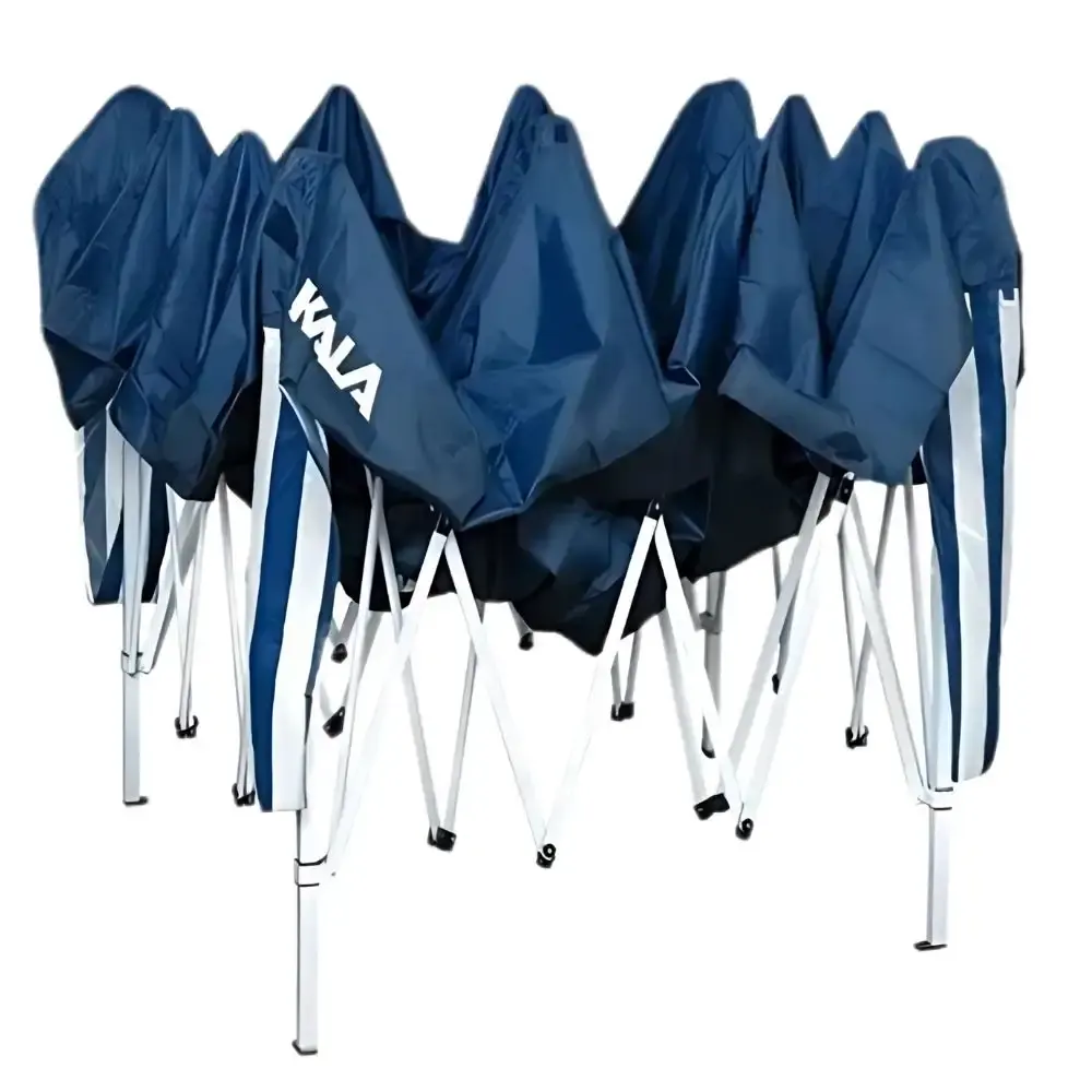 Tenda gazebo dobrável 3M x 3M em poliéster diversas cores Kala Marrom — fotografia 11