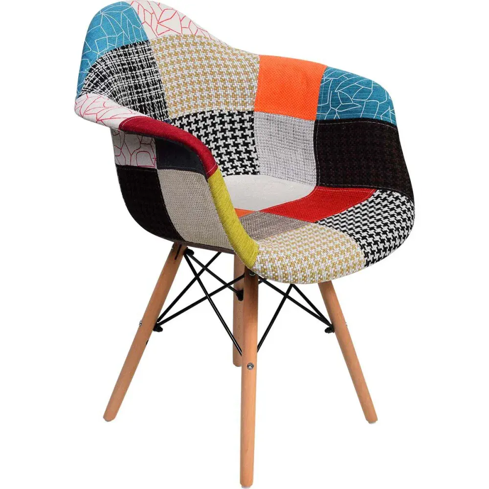 Cadeira eiffel estofada em concha multicolorida 110KG Kala — fotografia 3