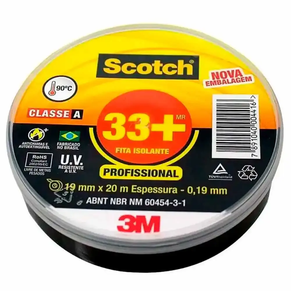 Fita isolante 33+ scotch 20 metros 3M