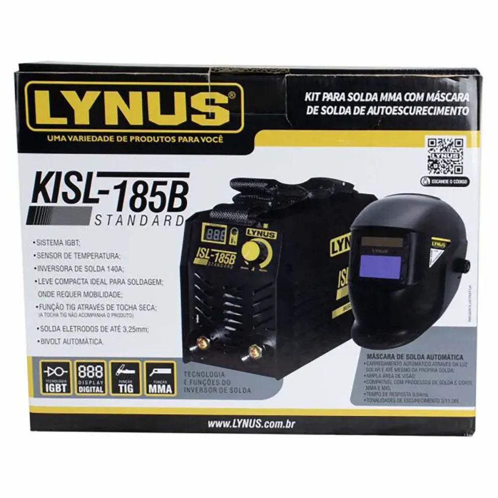 Kit para solda mma com máscara de solda KISL-185B Lynus — fotografia 9