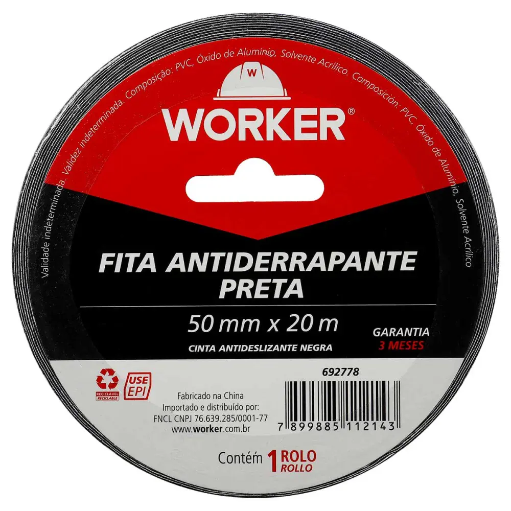 Fita antiderrapante 50MM x 20M preta Worker — fotografia 4