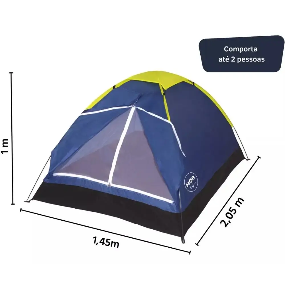Barraca Camping Iglu Até 2 Pessoas 1 x 1,45 x 2,05 Metros Azul MOR — fotografia 3