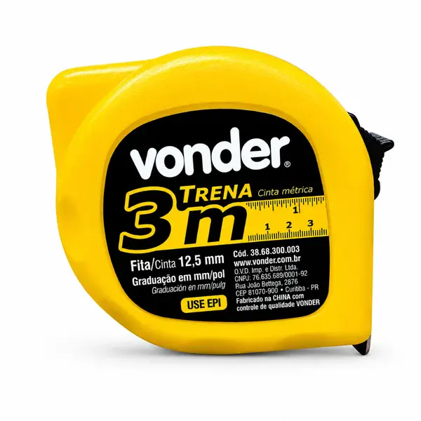 Trena de Aço 3m x 12,5mm - Vonder — fotografia de referência