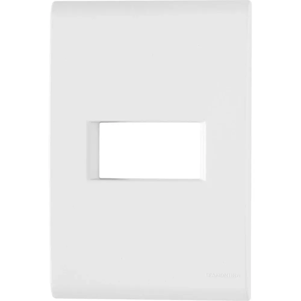 Placa 1 posto horizontal 4X2 liz branca Tramontina — fotografia de referência
