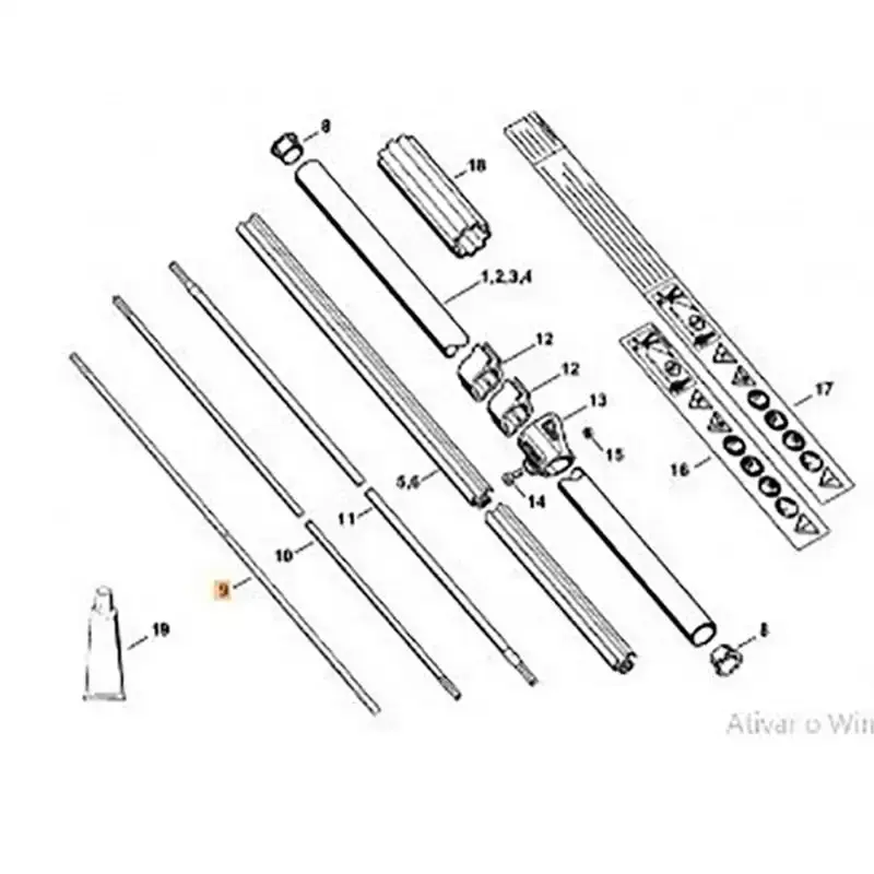 Cabo eixo cardan para roçadeiras e podadores FS80 / FS85 41377113202 Stihl — fotografia 3