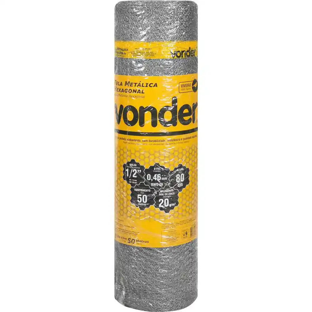 Tela Hexagonal Viveiro 1/2 Polegada x 26 x 0,8 x 50 Metros Vonder — fotografia de referência