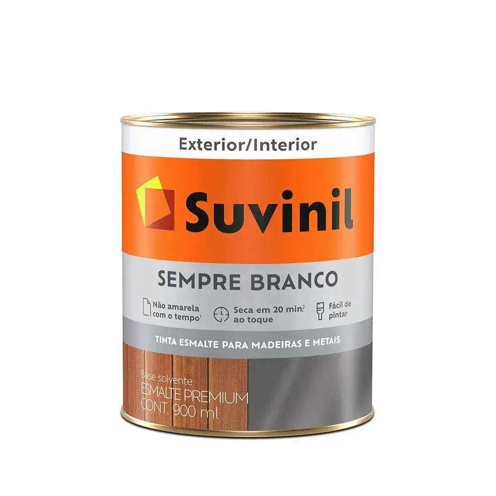 Tinta esmalte sempre branco brilhante branca 900ML Suvinil — fotografia 2