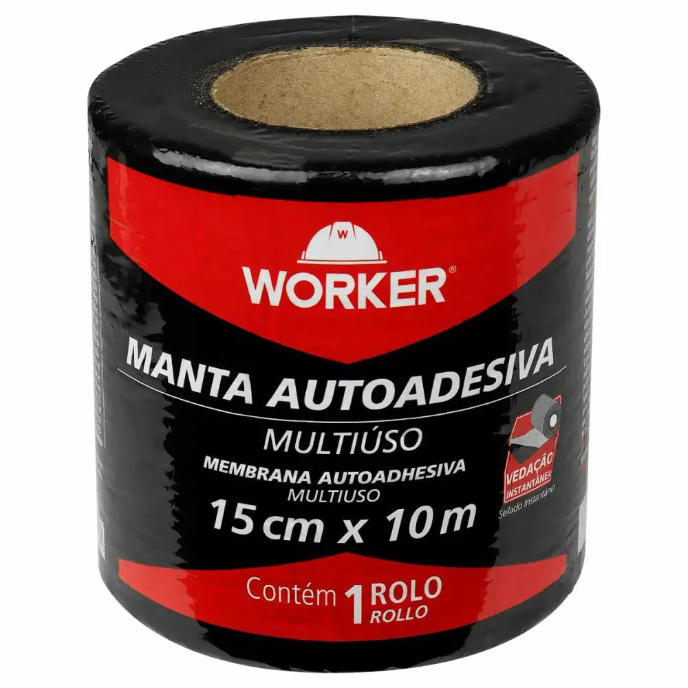 Fita manta asfáltica autoadesiva alumínio 15CM x 10M Worker — fotografia 2