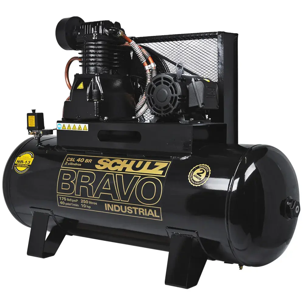 Compressor de ar 40 pés 250L bravo csl 220/380V Schulz — fotografia 4