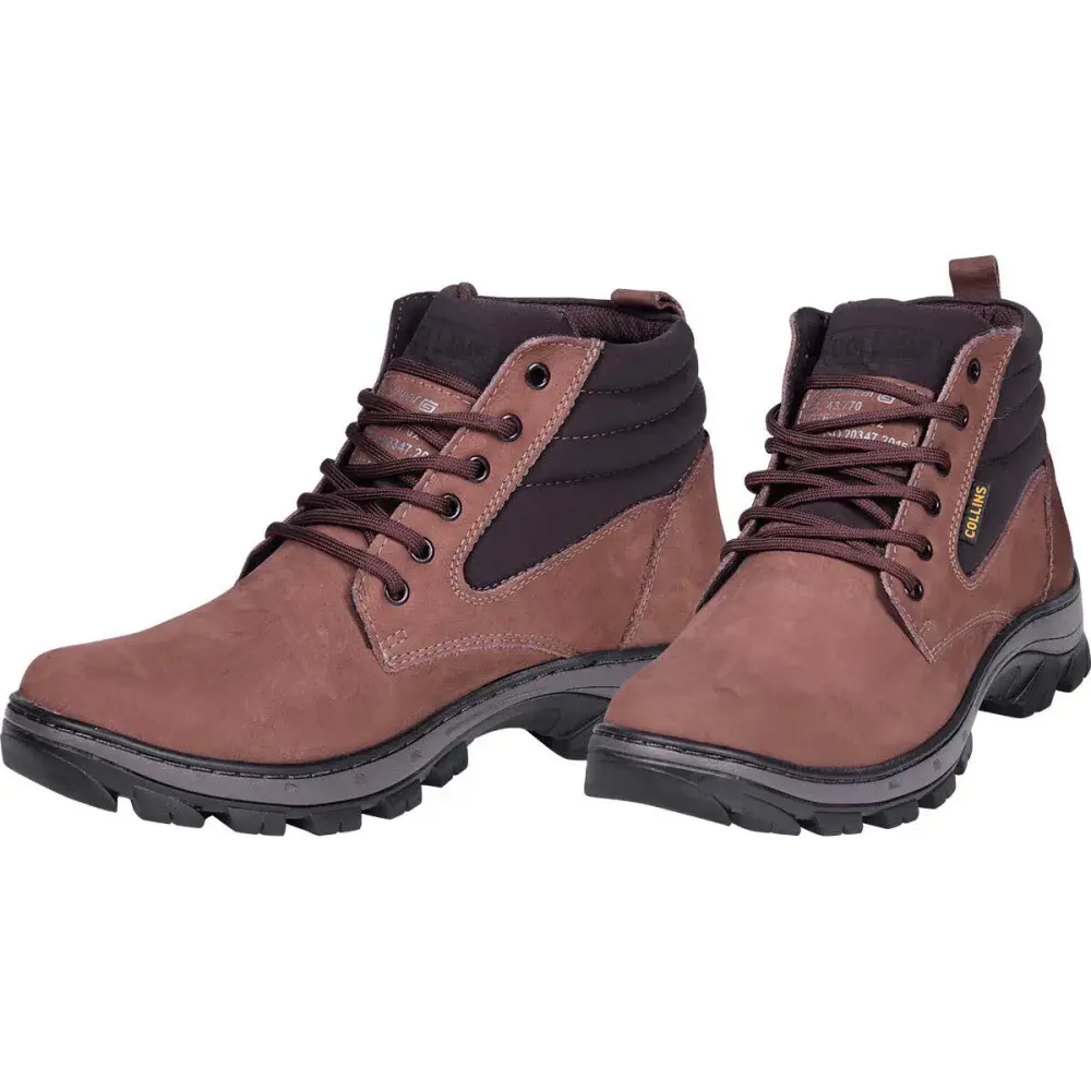 Botina picker em couro natural nobuck cravo N37 Collins