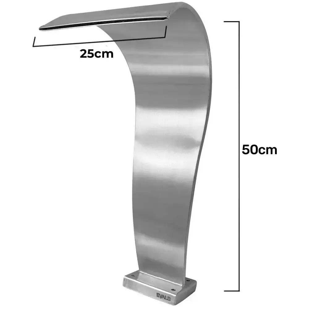 Cascata Piscina 50 x 25 CM em Aço Inox Legítimo Naja Baby EVALD — fotografia 2